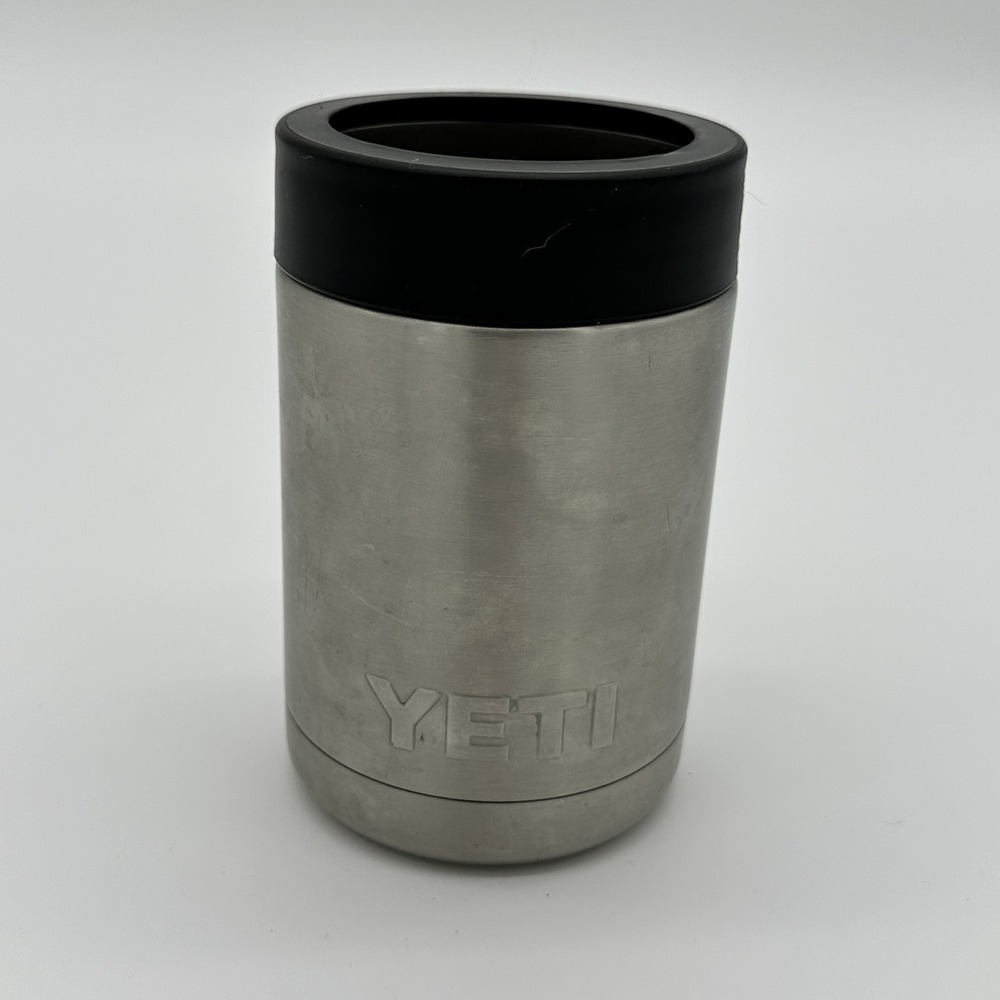 YETI Rambler Colster 12 oz Stainless Steel Vacuum Insulated Can Cooler Silver